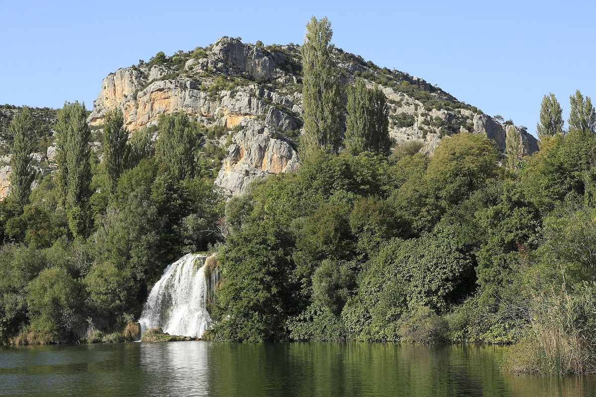 Roški slap, der stillere Wasserfall der Krka